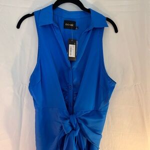 DO+BE Cobalt Blue Sleeveless Asymmetrical Tie-Front Midi Dress
NWT